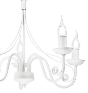 Lampadario a sospensione con catena DONATO 5xE14/40W/230V bianco