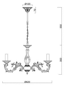 Brilagi - Lampadario a sospensione con catena CLASSIC 6xE14/60W/230V ottone
