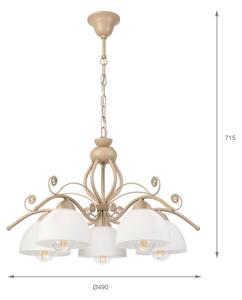 Brilagi - Lampadario a catena ANTICO MODERN 5xE27/60W/230V beige