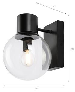 Lampada da parete SFERIO 1xE14/5W/230V nera/trasparente
