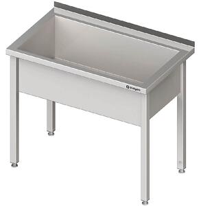 Lavello a una vasca, 1000x600x850 mm, altezza vasca 300 mm, con supporto, saldato