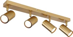 Plafoniera, oro, faretti mobili, L 56 cm