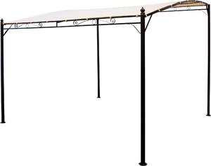 DEGAMO Gazebo da terrazza Gazebo da incasso MANTOVA-XL 3 x 3 metri, struttura in acciaio nero, telo impermeabile color ecru