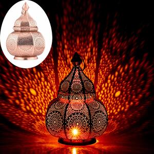 Lampada orientale a lanterna Lampada da tavolo Lamisa rame