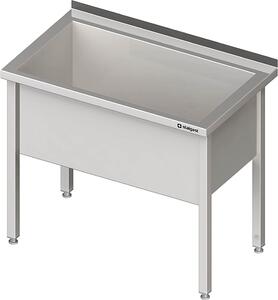 Lavello a una vasca, 1200x600x850 mm, altezza vasca 400 mm, con supporto, saldato