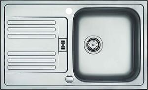 Lavello FRANKE EUROFORM EFX 614-78 in acciaio inox liscio con valvola eccentrica girevole / Dimensioni del foro: 760 x 455 mm / Lavello in acciaio inox / Lavello da appoggio