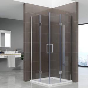 Cabina doccia i-flair con porta pieghevole 90x90x180 cm in vetro di sicurezza da 6 mm in look cromato - DK62