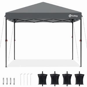 Gazebo pieghevole Sekey 3x3 impermeabile, gazebo pop-up con 4 sacchi di sabbia, protezione UV 50+, gazebo e tendoni per feste, grigio