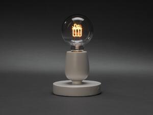 Lampada da tavolo a LED "Gift" di Konstsmide, bianca, con timer 6 ore, 1 diodo color ambra, a batteria, per interni, batteria: 3 x AAA 1,5V (escl.) - 1814-200