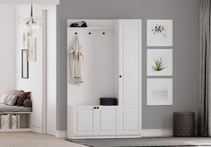 Skye Decor, modello Rb-044, appendiabiti, colore bianco opaco, pannello di truciolato, dimensioni 120 x 200 x 35 cm