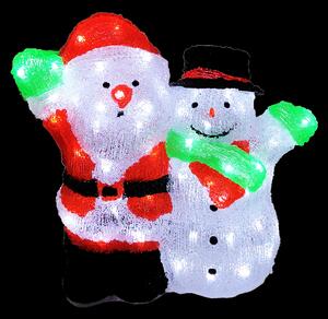 Babbo Natale in acrilico + pupazzo di neve 90 LED bianco freddo illuminazione esterna