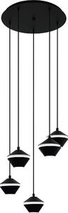 EGLO Perpigo, lampada a sospensione, lampada a sospensione in acciaio nero, lampada da tavolo per sala da pranzo, lampada a sospensione per soggiorno con attacco GU10, Ø 55,5 cm