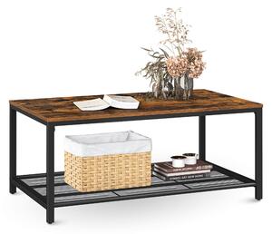 Holz4home® Tavolino Connie con ripiano a griglia I 106x60x45cm I Aspetto industriale marrone I Tavolo da soggiorno Tavolo da tè Tavolo da divano vintage I Tavolino