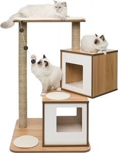 Catit Vesper Double | Tiragraffi per gatti in piedi | 103,5 x 65 x 65 cm | noce