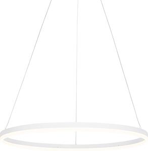 Lampada a sospensione di design bianca da 80 cm con LED dimmerabile a 3 livelli Anello