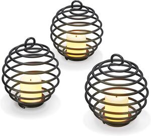 Lampade da parete moderne, set da 3, complete di batterie e timer