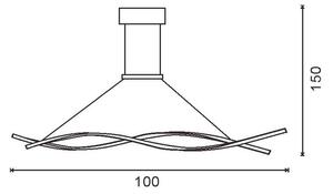 Lampadario Led da soffitto Knot Bianco 22W Dimmerabile con temperatura colore regolabile con telecomando M LEDME