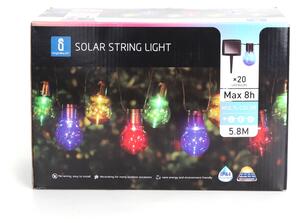 Catena luminosa a Led decorativa a energia solare 5,8 metri 20 sfere trasparenti Multicolore Aigostar