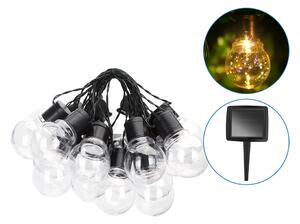 Catena luminosa a Led decorativa a energia solare 5,8 metri 20 sfere trasparenti Bianco caldo Aigostar