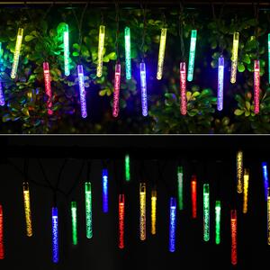 Catena luminosa a Led decorativa a energia solare 5,8 metri 20 lampadine trasparenti a ghiacciolo Multicolore Aigostar