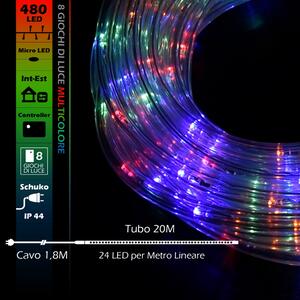 Tubo luminoso 20 metri da esterno da 480 Led Multicolore Wisdom