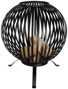 Esschert fireball nero 59x59x73cm cesto da fuoco in metallo ciotola per fuoco da campo