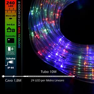 Tubo luminoso 10 metri da esterno da 240 Led Multicolore Wisdom