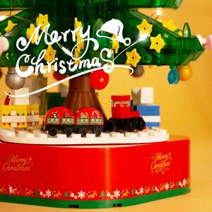 Albero di Natale componibile a mattoncini Carillon con luci Led a batteria Wisdom