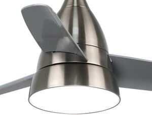 Lampadario Ventilatore da soffitto Niquel Silence 24W illuminazione Led regolabile con telecomando M LEDME