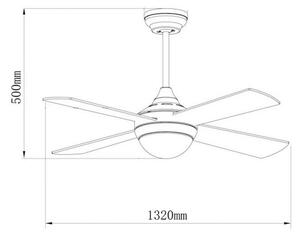Lampadario Ventilatore da soffitto Easymal 18W illuminazione Led regolabile con telecomando M LEDME