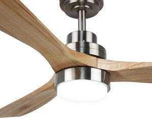 Lampadario Ventilatore da soffitto Nickel Wood 18W illuminazione Led regolabile con telecomando M LEDME