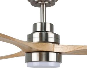 Lampadario Ventilatore da soffitto Nickel Wood 18W illuminazione Led regolabile con telecomando M LEDME