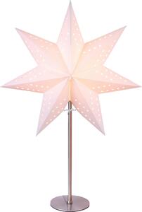 Lampada da tavolo EGLO con stella di Natale, stella decorativa illuminata in carta con base in metallo, stella luminosa 3D da finestra in piedi in bianco con cavo, E14