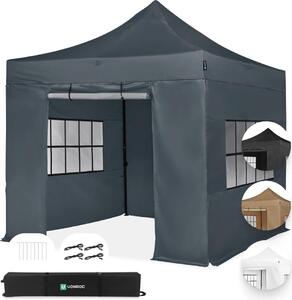 VONROC padiglione 3x3m impermeabile stabile - tenda da festa EasyUp System [montaggio in 3 minuti] padiglione pieghevole pop-up modulare espandibile come tenda da festival, padiglione da giardino