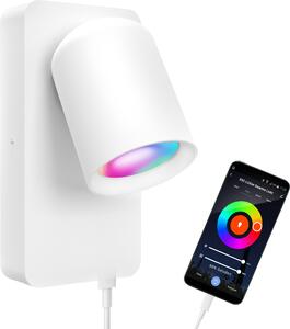 SSC-LUXon NERU design bianco - lampada da parete per interni incl. USB, interruttore e Smart Home LED WiFi GU10, controllabile tramite app