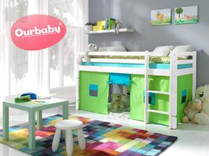 Letto soppalco bambini Ourbaby Modo - bianco - bianca elevato letto