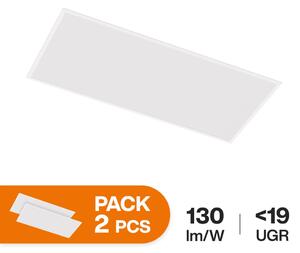 Pannello LED 120x60 48W BACKLIGHT 130lm/w UGR19 - PACK 2 Colore Bianco Naturale 4.000K