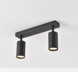 Lampada da soffitto a LED a 2 luci orientabile TWIN, nera