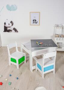 Tavolo per bambini Ourbaby con sedie con scatola blu e verde