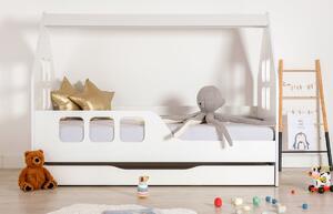 Letto House Woody 160 x 80 cm - bianco - letto + letto in più - inibizione (B - giusto)