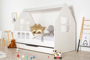 Letto House Woody 160 x 80 cm - bianco - letto + letto in più - inibizione (B - giusto)