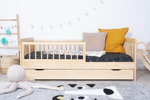 Letto per bambini con barriera TEDDY - naturale - letto senza spazio di archiviazione 160x70 cm