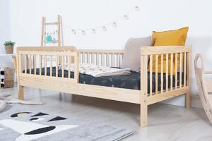 Letto per bambini con barriera TEDDY - naturale - letto + spazio di archiviazione 160x70 cm