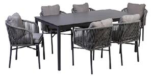 Gruppo di sedute greemotion Calgary 1 grigio, plastica antracite, metallo, 19 pezzi