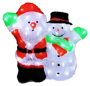 Babbo Natale in acrilico + pupazzo di neve 90 LED bianco freddo illuminazione esterna