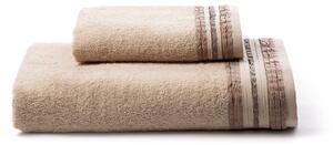 Asciugamano con Ospite in Cotone Plisse Naturale Caleffi