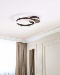 Plafoniera dalla forma circolare con luci LED in metallo marrone glamour minimalista Beliani