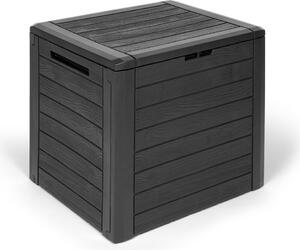 Contenitore per cuscini Kreher "Woodebox" in antracite, 140 litri