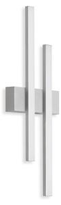 TELEFUNKEN - Lampada da parete a LED per esterni, lampada da parete per esterni a 2 luci, 8 Watt, 960 Lumen, 4.000 Kelvin, IP44, color argento, 470x155x42mm
