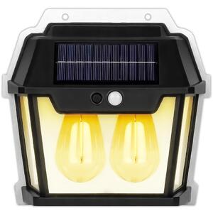 Lampada solare da esterno KRUMAD 600 lm, luce bianca calda, con sensore di movimento e crepuscolare, 3 modalità, IP65, PIR 120°/5–8 m – per giardino, terrazza, montaggio a parete